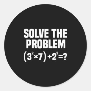 Lustiger 67 Meme Mathe Sechs Sieben Lehrer Brainro Runder Aufkleber