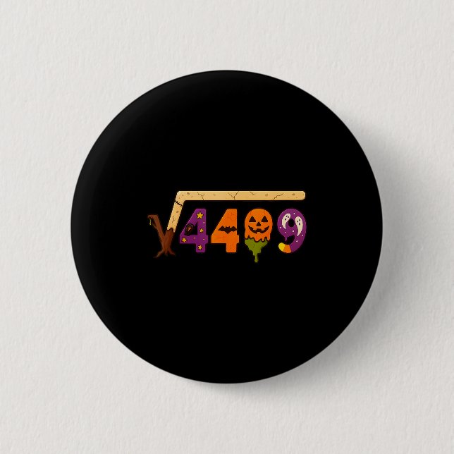 Lustiger 67 Meme Mathelehrer 6 7 Halloween Quadrat Button (Vorderseite)