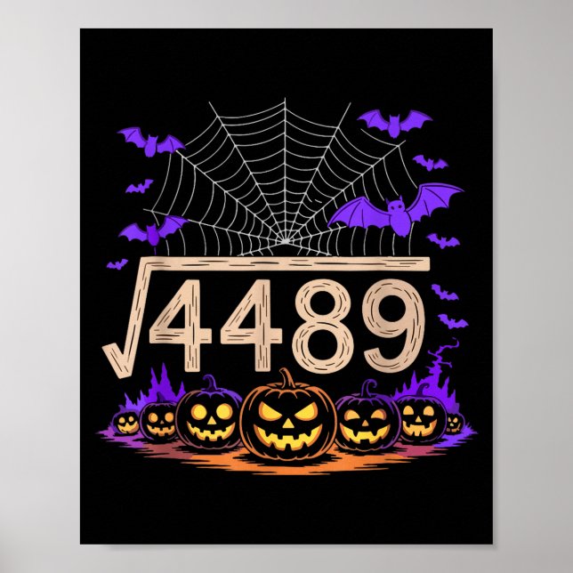 Lustiger 67 Meme Mathelehrer 6 7 Halloween Quadrat Poster (Vorne)