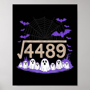 Lustiger 67 Meme Mathelehrer 6 7 Halloween Quadrat Poster