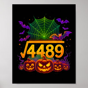Lustiger 67 Meme Mathelehrer 6 7 Halloween Quadrat Poster