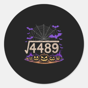 Lustiger 67 Meme Mathelehrer 6 7 Halloween Quadrat Runder Aufkleber