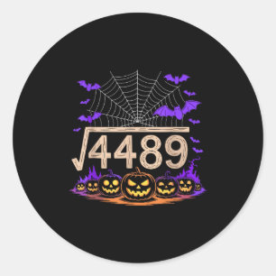 Lustiger 67 Meme Mathelehrer 6 7 Halloween Quadrat Runder Aufkleber