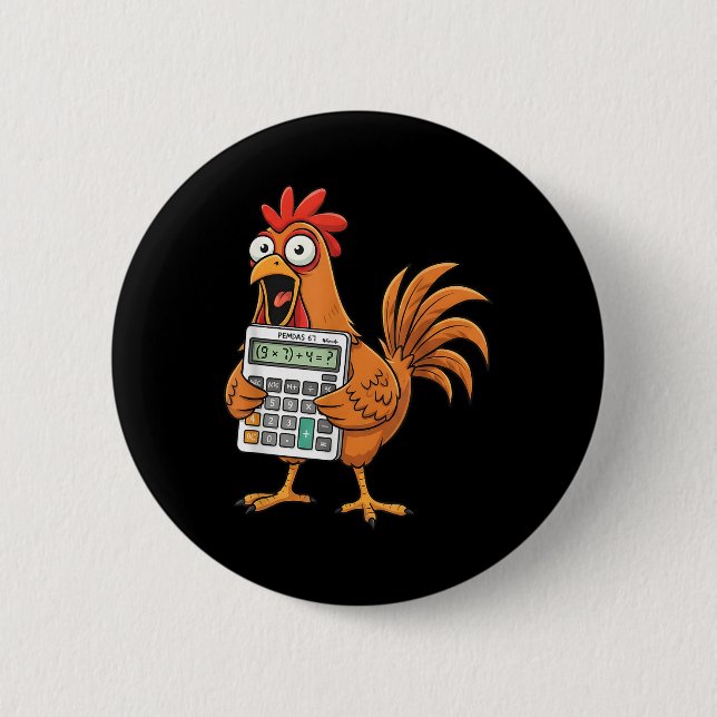 Lustiger 67 Meme Pemdas Mathelehrer Six Seven Huhn Button (Vorderseite)