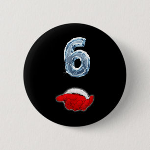 Lustiger 67 Meme Santa Hand Six Ironischer Weihnac Button