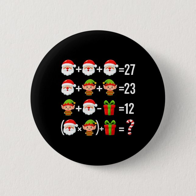 Lustiger 67 Meme Santa Mathelehrer Weihnachten Six Button (Vorderseite)