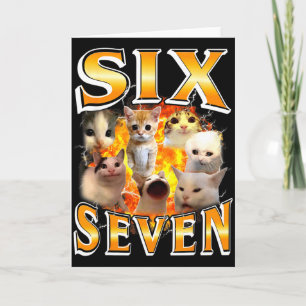Lustiger 67-Meme-Sechs-Sieben-Katzen-Meme-Lustiger Karte