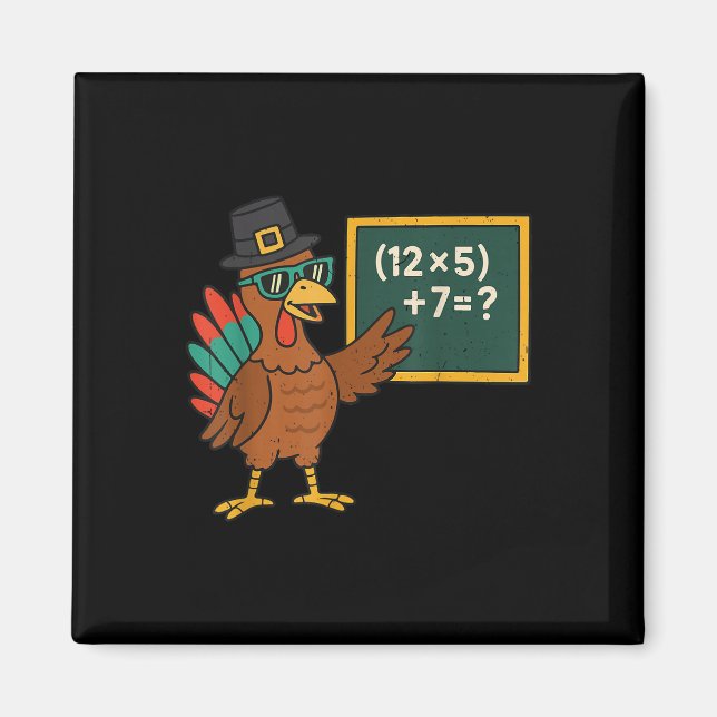 Lustiger 67 Meme Truthahn Mathe Lehrer Erntedankfe Magnet (Vorne)