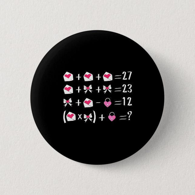 Lustiger 67 Meme Valentinstag Mathelehrer Bow Six  Button (Vorderseite)