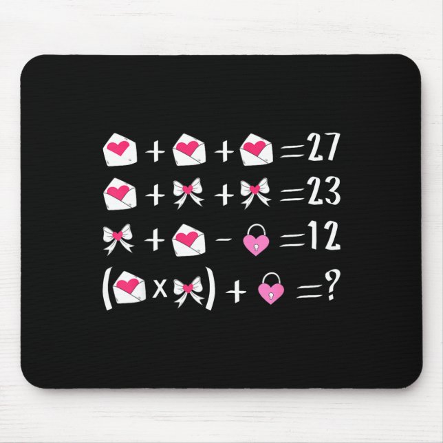 Lustiger 67 Meme Valentinstag Mathelehrer Bow Six  Mousepad (Vorne)