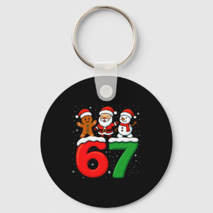 Lustiger 67 Meme Weihnachten Six Seven Santa Schne Schlüsselanhänger