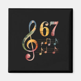 Lustiger 67 Musik Meme Slang Six Seven Musiklehrer Magnet