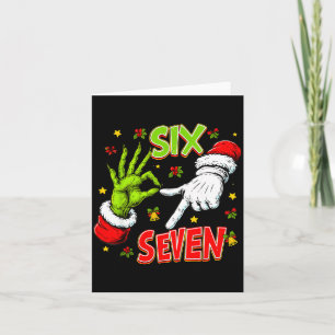 Lustiger 67 Santa Hand Weihnachten Six Seven Meme Karte