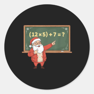 Lustiger 67 Sechs Sieben Mathelehrer Weihnachten M Runder Aufkleber