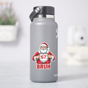 Lustiger 67 Six Seven Bruh Meme Weihnachten Santa Aufkleber
