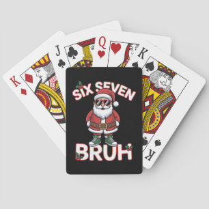 Lustiger 67 Six Seven Weihnachten Bruh Santa Spielkarten