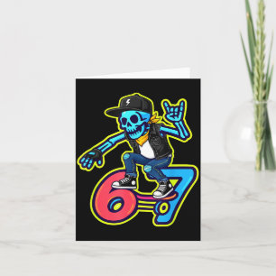 Lustiger 67 Skelett Skater Meme Retro Skateboardin Karte