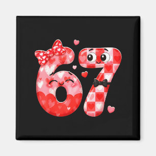 Lustiger 67 Valentins Meme Six Seven Herz 6 7 Frau Magnet