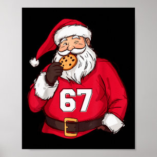 Lustiger 6 7 Meme Brainrot Weihnachtsmann Für Jung Poster