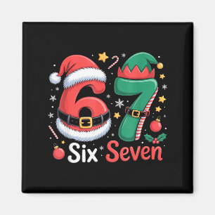 Lustiger 6 7 Meme Elf Santa Weihnachten Sechs Sieb Magnet