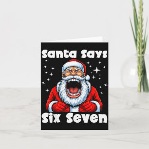 Lustiger 6 7 Meme Großer Mund Junge Santa Claus sa Karte