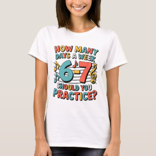 Lustiger 6 7 Meme Sechs Sieben für Musiklehrer T-Shirt