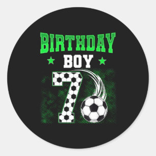 Lustiger 7. Geburtstag Junge Fußball Thema Party 7 Runder Aufkleber