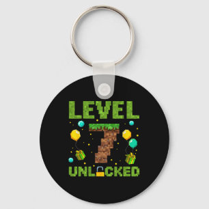 Lustiger 7. Geburtstag Junge Gamer Level 7 Freiges Schlüsselanhänger