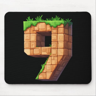 Lustiger 9. Geburtstag Nummer 9 Videospieler Pixel Mousepad