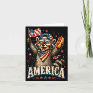 Lustiger Aamerica Waschbär Patriotischer Hotdog Us Karte