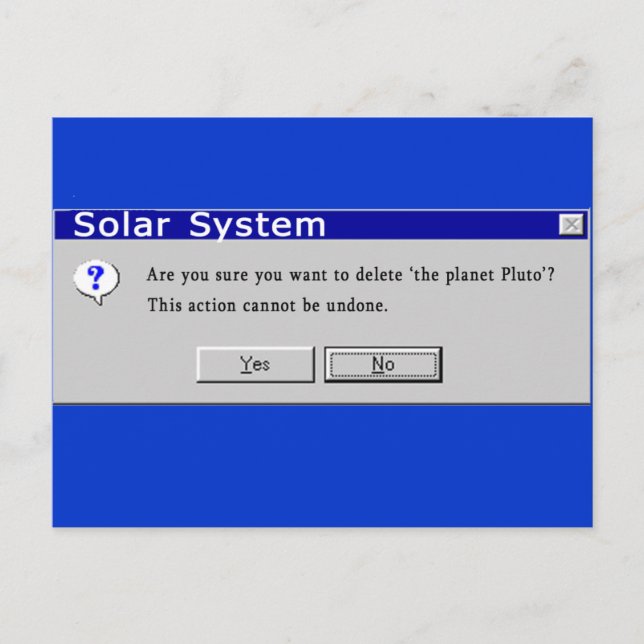 Lustiger abgewerteter Pluto-Entwurf Postkarte (Vorderseite)