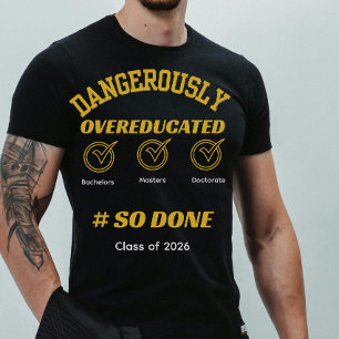 Lustiger Abschluss gold und schwarz T-Shirt