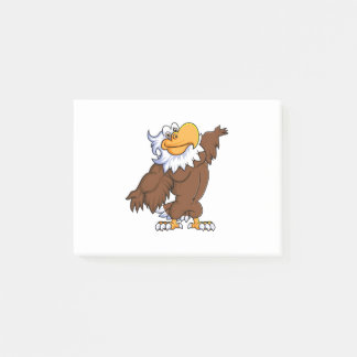 lustiger Adlercharakter mit Maskottchen-Cartoon Post-it Klebezettel