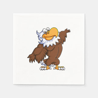 lustiger Adlercharakter mit Maskottchen-Cartoon Serviette
