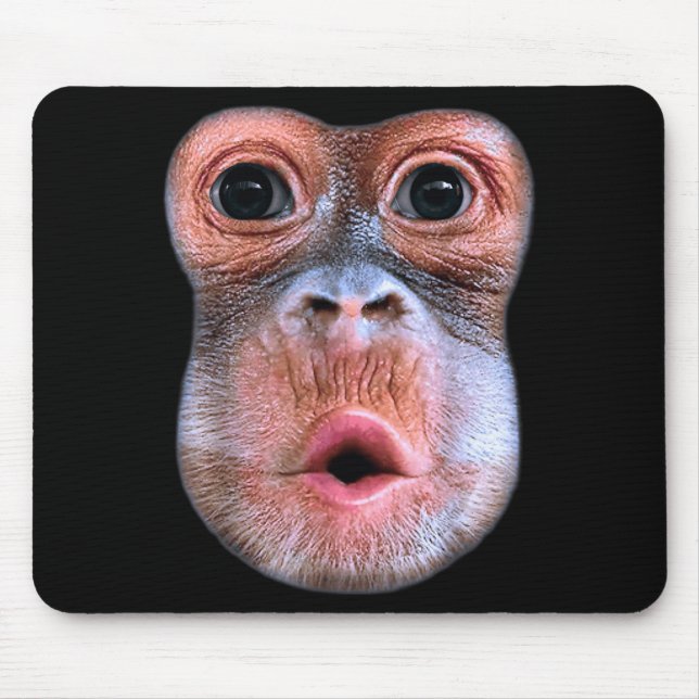 Lustiger Affe bläst Bauchgesicht, Affe bläst Magen Mousepad (Vorne)