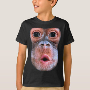 Lustiger Affe bläst Bauchgesicht, Affe bläst Magen T-Shirt