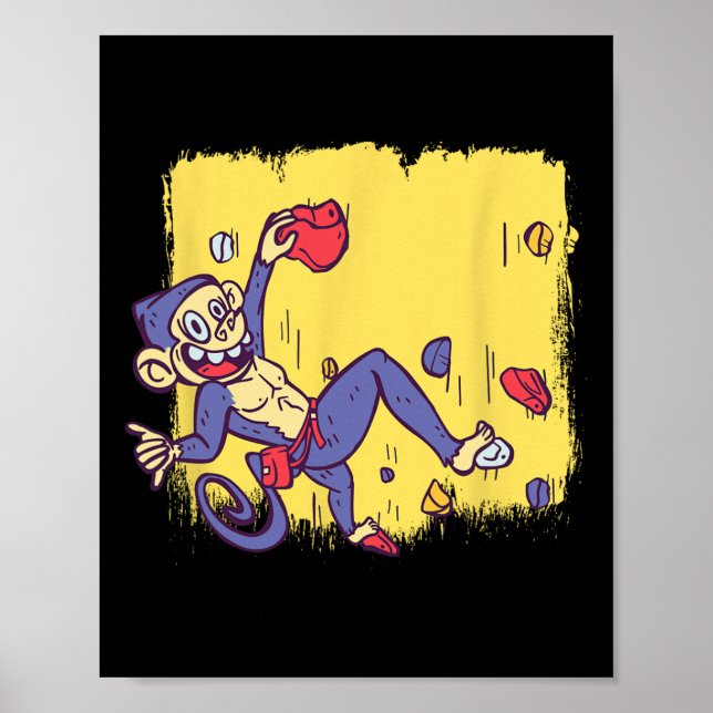 Lustiger Affe Bouldering und Rockklettern  Poster (Vorne)