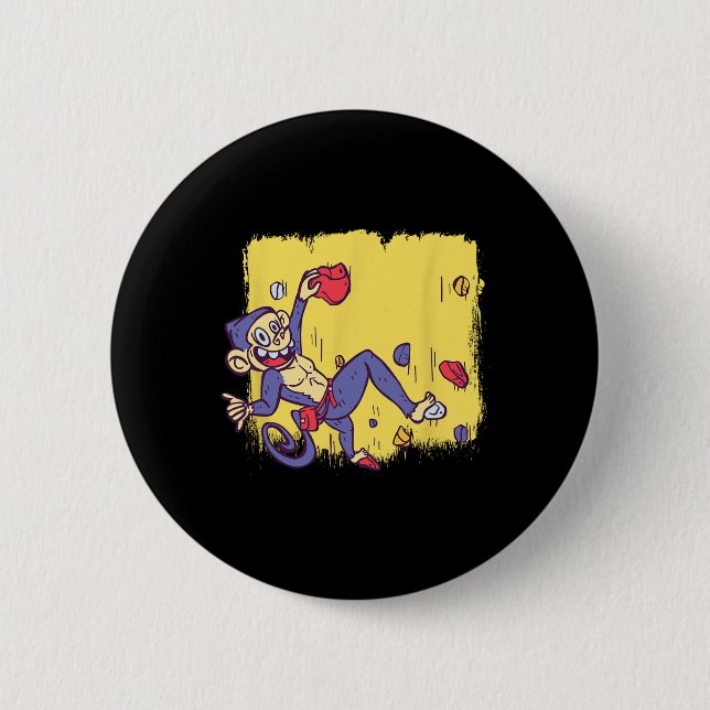 Lustiger Affe Bouldern und Klettersteig  Button (Vorderseite)