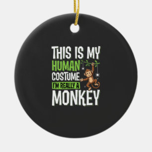Lustiger Affe im Halloween-Kostüm Vektor Keramik Ornament