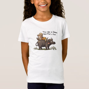 Lustiger Affe liest auf Büffel-Kinder-Grafik-T-Shi T-Shirt