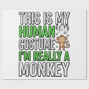 Lustiger Affe Mensch Kostüm Halloween-Shirt-Design Geschenkpapier