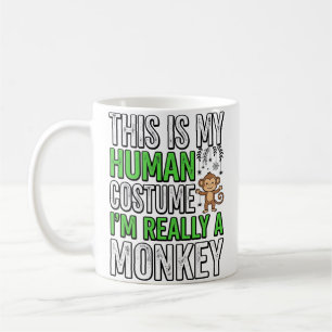 Lustiger Affe Mensch Kostüm Halloween-Shirt-Design Kaffeetasse