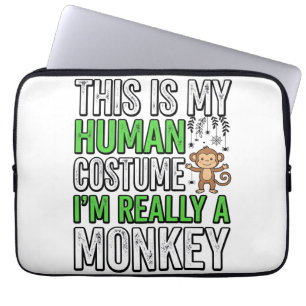Lustiger Affe Mensch Kostüm Halloween-Shirt-Design Laptopschutzhülle
