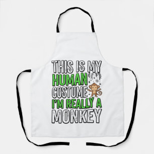 Lustiger Affe Mensch Kostüm Halloween-Shirt-Design Schürze