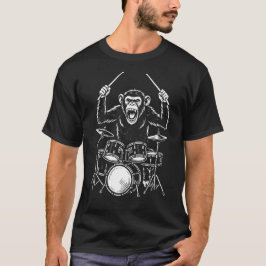 lustiger Affe spielt Schlagzeug T-Shirt