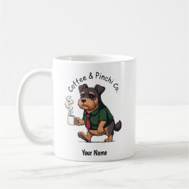 Lustiger Affenpinscher-Hund im Geschäftsanzug Kaf Kaffeetasse