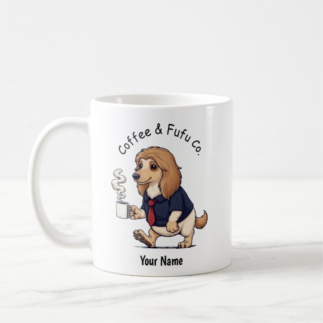 Lustiger Afghanischer Windhund-Hundeanzug Kaffee Kaffeetasse (Links)