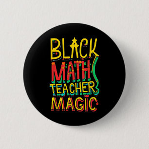 Lustiger afroamerikanischer Mathematiklehrer Magie Button