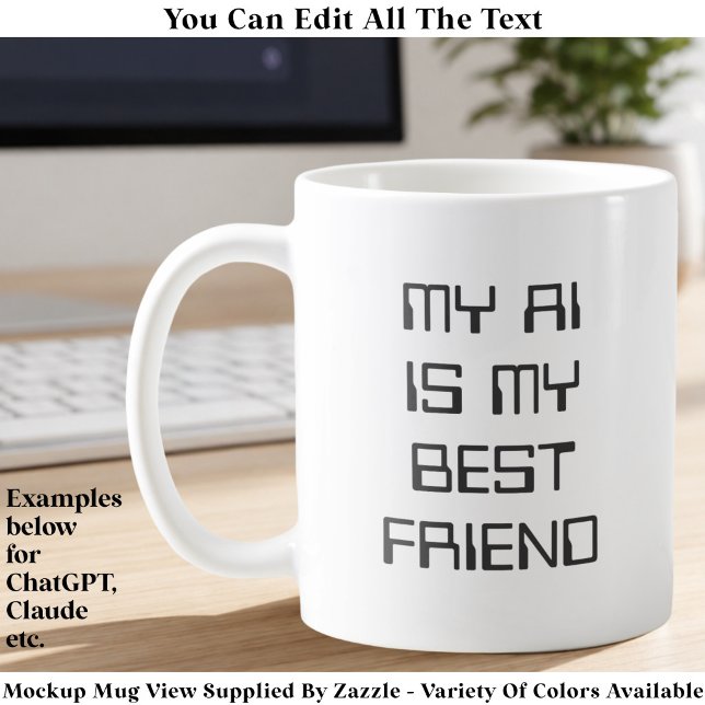 Lustiger AI/Chatbot Geeky Tech-Enthusiast Benutzer Kaffeetasse (Von Creator hochgeladen)
