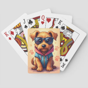 Lustiger Airedale Terrier Kawaii Hund Spielkarten